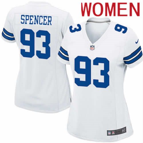 Women Dallas Cowboys #93 Anthony Spencer Nike White Team Game NFL Jersey
